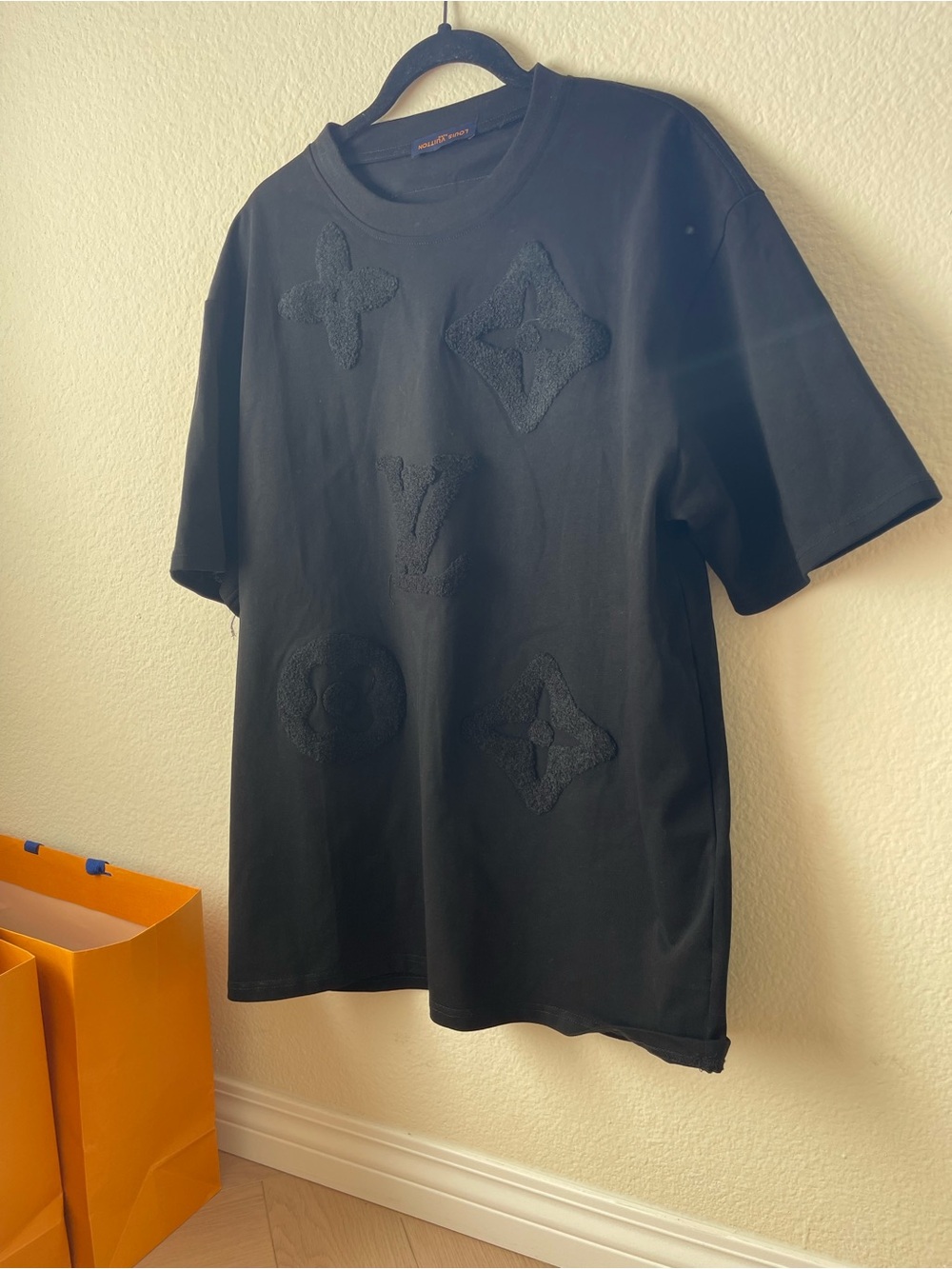 Louis Vuitton Black Embroidered Monogram T-Shirt